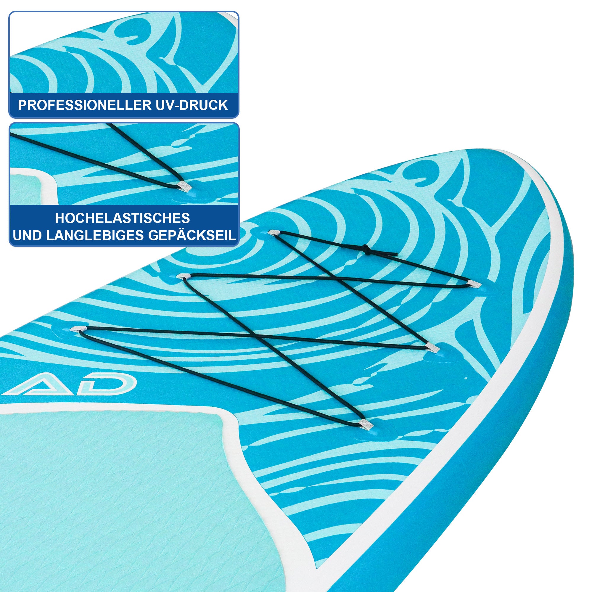 AKD DOLPHIN Stand Up Paddle Board 11' 335x83x15cm SUP Board 170kg/346L (Cyan)